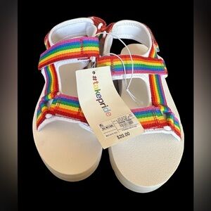 #takepride size 7 sandals rainbow Pride